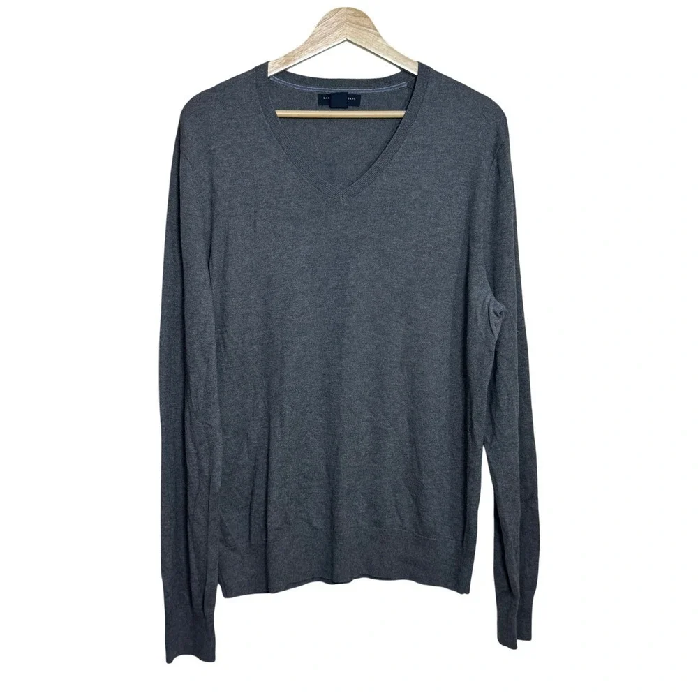Banana Republic Luxury Blend Men V Neck Long Sleeve Sweater Size L Silk cashnere